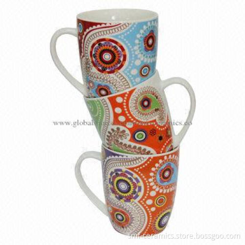 New Bone 12oz China Mugs with Christmas Series, Customized Printing Welcomed